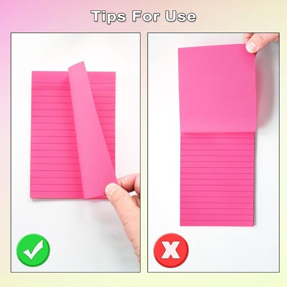 9 Pack Lined Sticky Notes 4x6 in Post Sticky Notes with Lines, 9 Bright Colors L - Picture 6 of 6